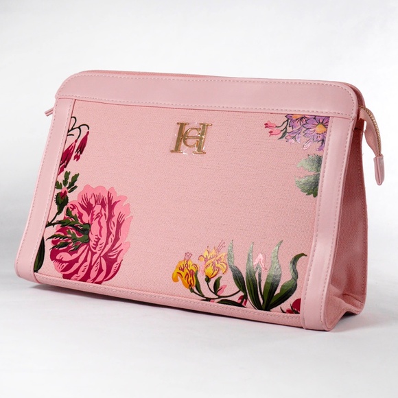 Carolina Herrera Clutch Pink Floral NEW - Picture 3 of 7
